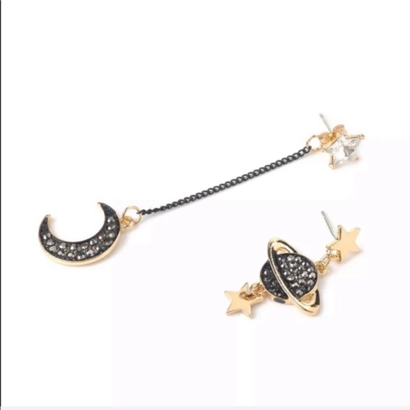 Stunning Moon Stars Geometric Earrings - Picture 3 of 5